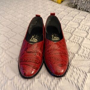 Red Embossed Leather women’s shoes